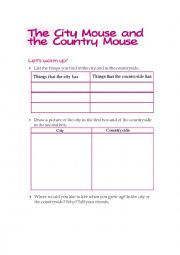 English Worksheet: The city and the country