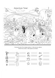 Adventure Time Hidden Object Worksheet