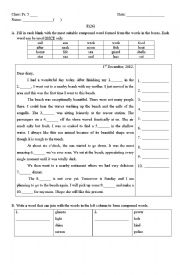 English Worksheet: Compound words