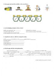 English Worksheet: Listening - daily routine - part 2