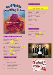 English Worksheet: ONE REPUBLIC SOMETHING I NEED