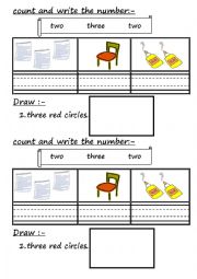 English Worksheet: count and write the number 
