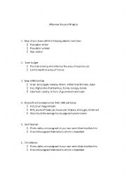 English Worksheet: Research Projects