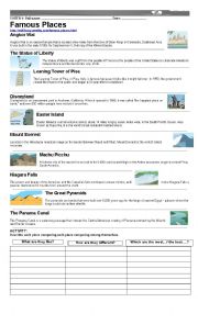 English Worksheet: Places around the world