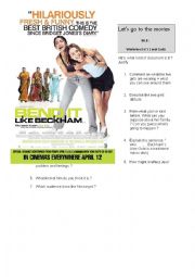 English Worksheet: poster of the movie Bend it like beckham 