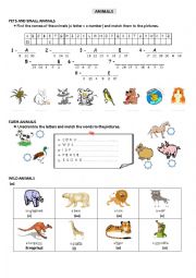 English Worksheet: Animals