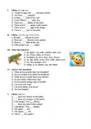 English Worksheet: Lets have a snack