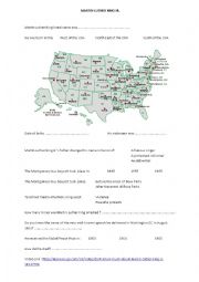 English Worksheet: Oral comprehension Martin Luther King Jr.