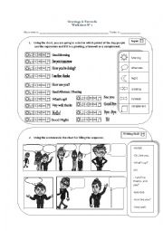 English Worksheet: Greetings and farewells