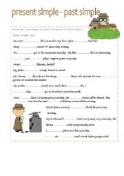 English Worksheet: Present Simple - Past Simple