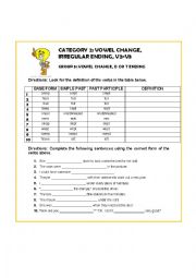 English Worksheet: Irregular verbs groups 5 and 6