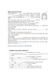 English Worksheet: Present progresive activity