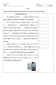 English Worksheet: Comparison of adjectives