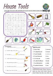 English Worksheet: HOUSE TOOLS