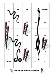 English Worksheet: Snakes and Ladders Game Board
