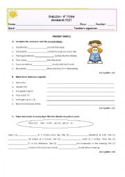 English Worksheet: Grammar Test