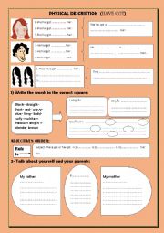 English Worksheet: hair style ( description) using 
