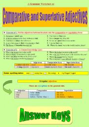 comparatives and superlatives, the easy way: Both theory and practice (with key)!  - (superiority aspect) 