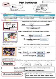 English Worksheet: past continuous tense