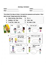 English Worksheet: Greetings