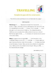 English Worksheet: Travelling