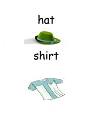 English Worksheet: clothes flashcards