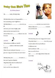 English Worksheet: Baby one more time (Britney Spears)