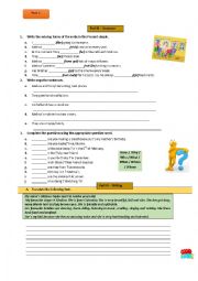 English Worksheet: English test-6th grade-Part 2