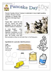 English Worksheet: Pancake day