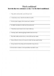 English Worksheet: Third Conditional