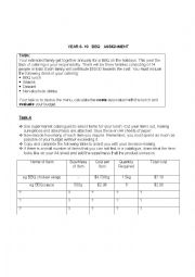 English Worksheet: maths bbq assignment