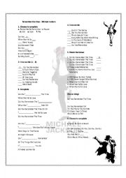 English Worksheet: Michael Jackson Song Activity