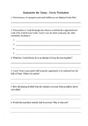 English Worksheet: Remember the Titans