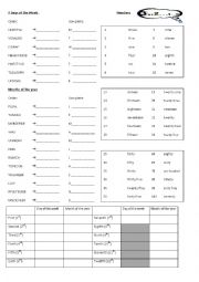 English Worksheet: Days of the week