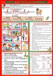 English Worksheet: PAST CONTINUOUS: USE & FORM