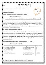 End of first term test