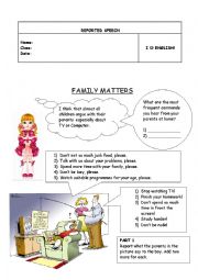 English Worksheet: FAMILY MATTERS