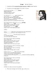 English Worksheet: the song 