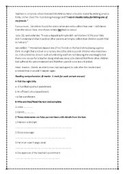 English Worksheet: School punishment