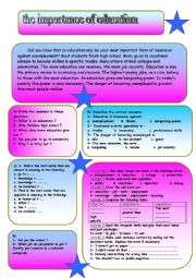 English Worksheet: the importance of education