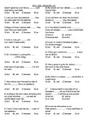 English Worksheet: and-but-because-so