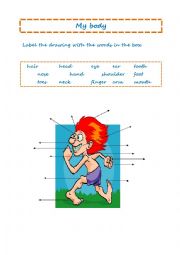 English Worksheet: My body