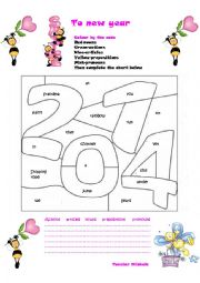 English Worksheet: Smile to new year