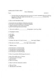 English Worksheet: American Studies Test 