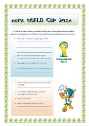 English Worksheet: FIFA WORLD CUP 2014