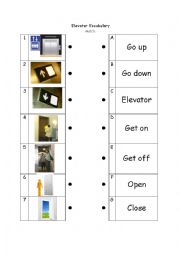 English Worksheet: Elevator Vocabulary