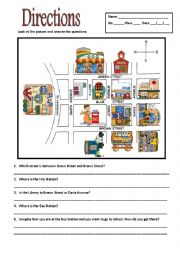 English Worksheet: DIRECTIONS