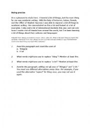 English Worksheet: Being precise