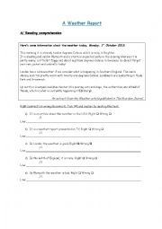 English Worksheet: A Weather report