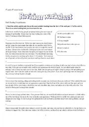 English Worksheet: revision worksheet